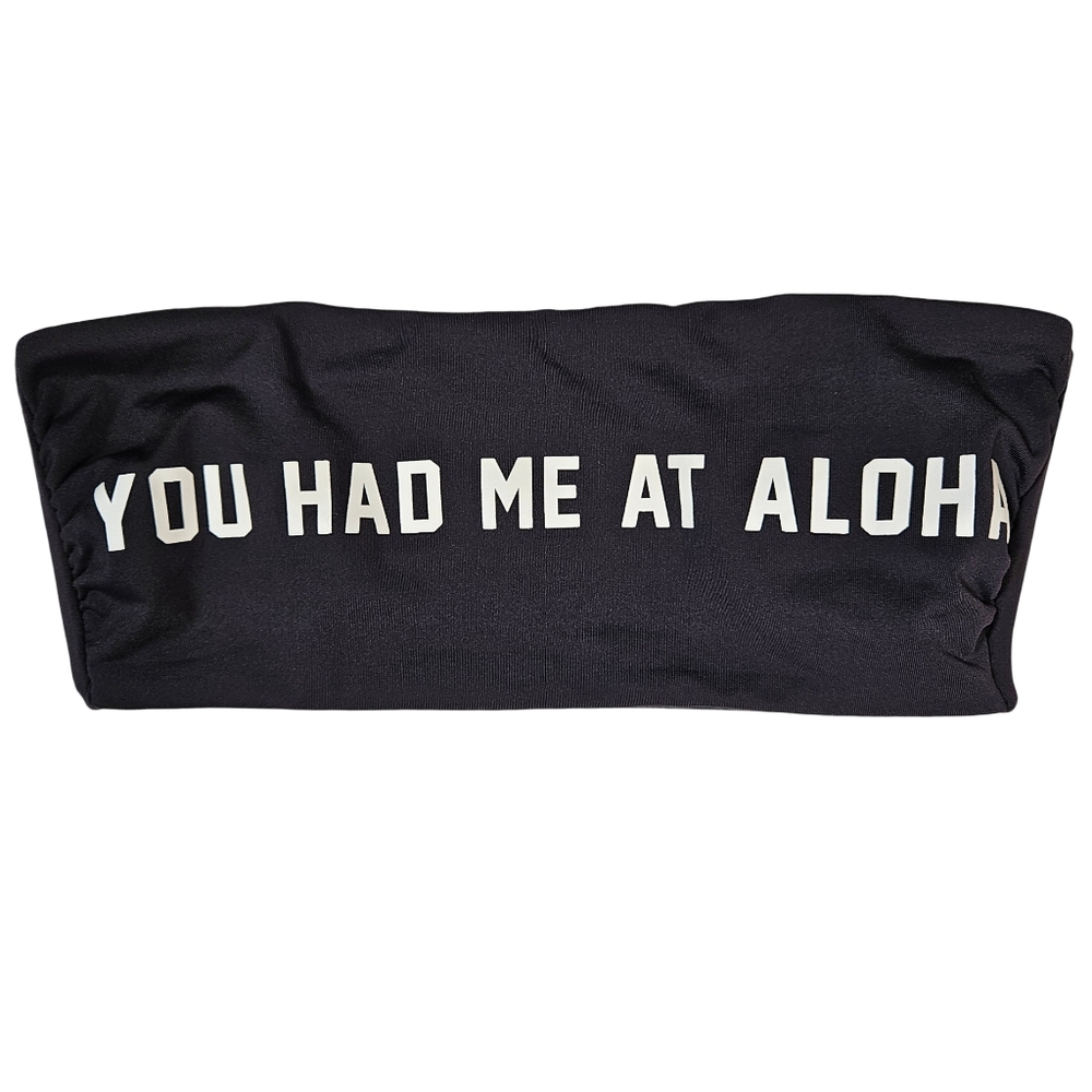 Spiritual Gangster Black Bikini Top with White Text